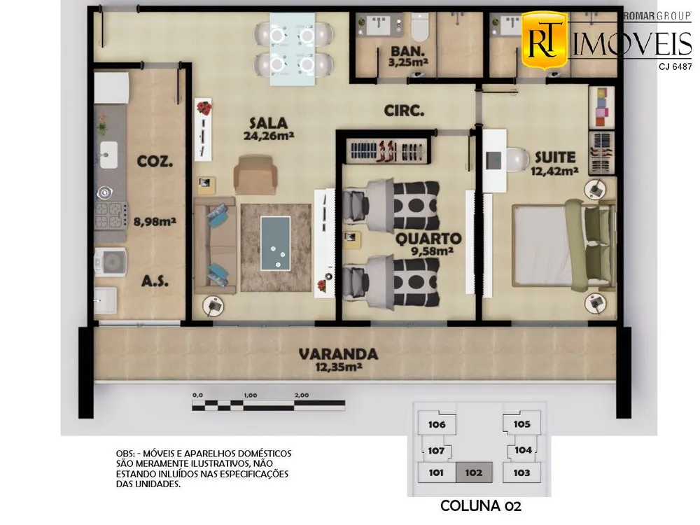 Apartamento, 2 quartos, 74 m² - Foto 12