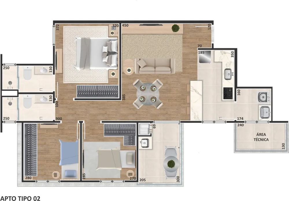 Apartamento, 3 quartos, 83 m² - Foto 1