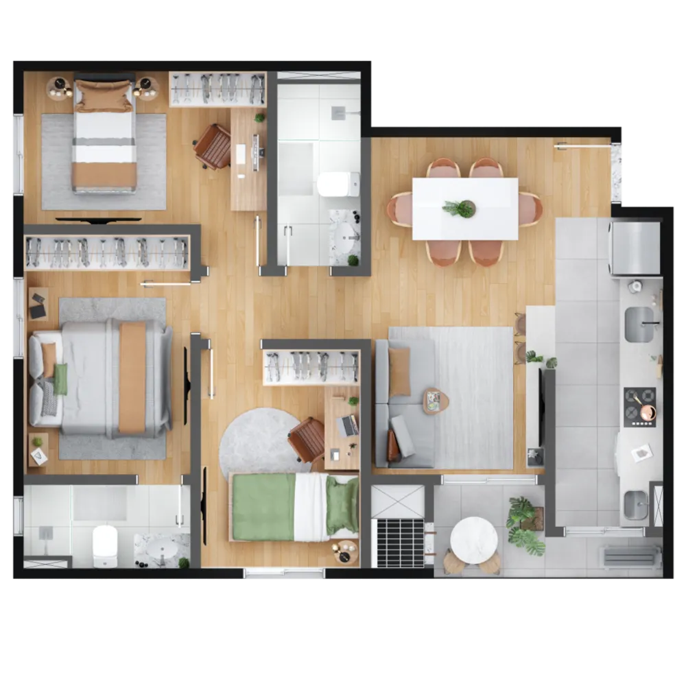 Apartamento, 2 quartos, 53 m² - Foto 4