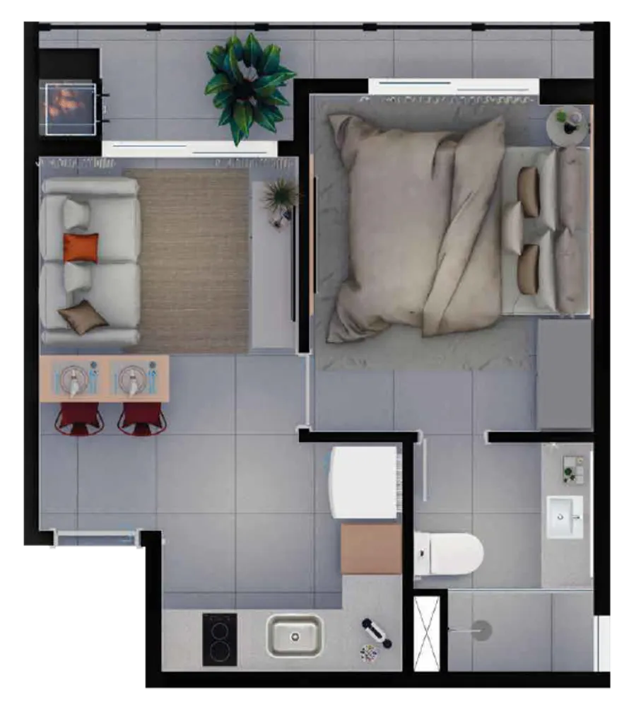 Apartamento, 1 quarto, 16 m² - Foto 4