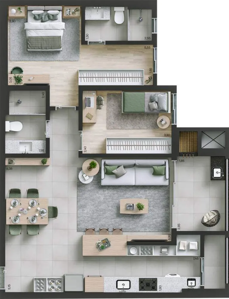 Apartamento, 2 quartos, 85 m² - Foto 3
