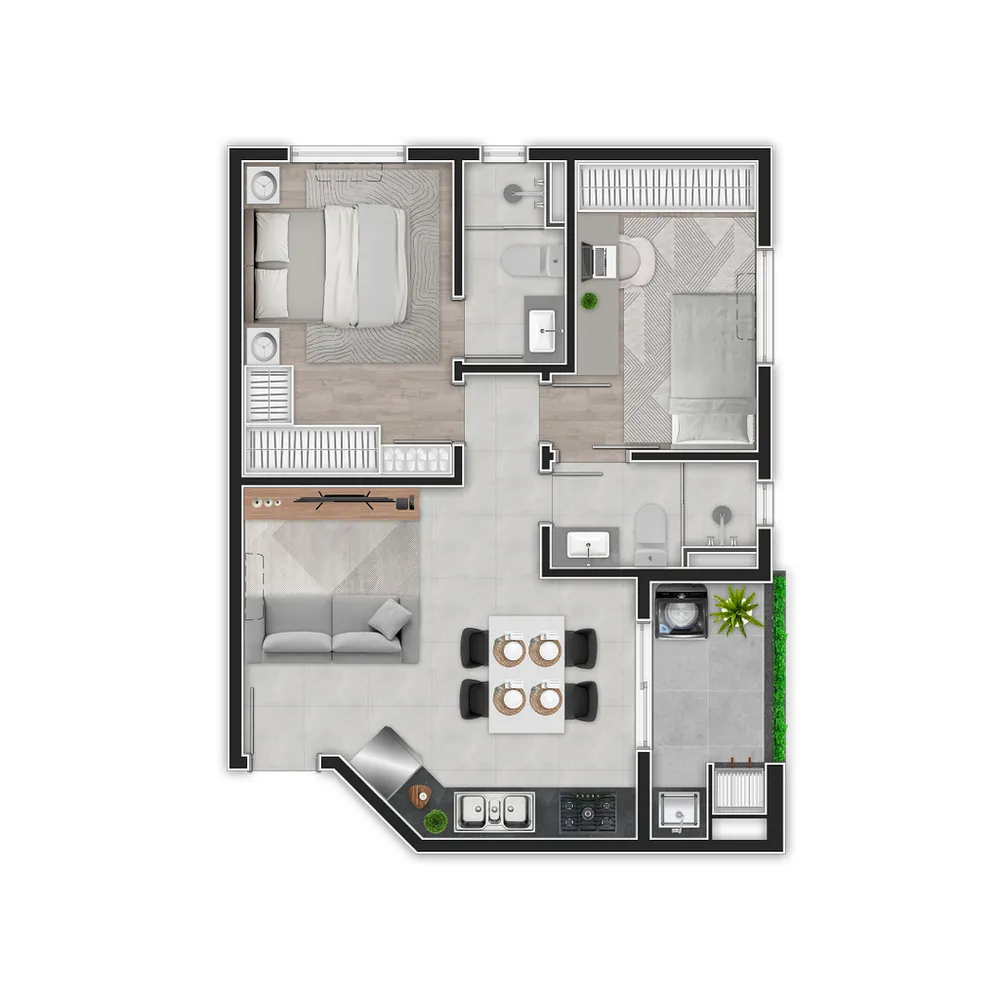Apartamento, 2 quartos, 52 m² - Foto 4