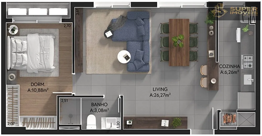 Apartamento, 1 quarto, 44 m² - Foto 13