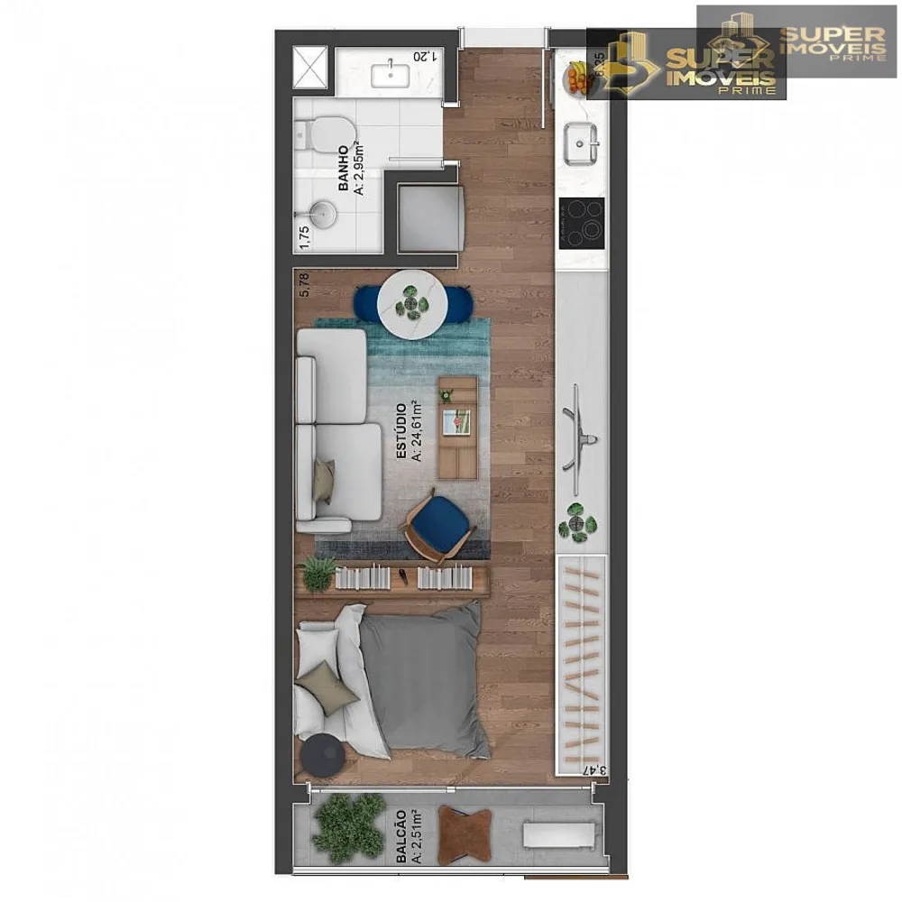Apartamento, 1 quarto, 35 m² - Foto 14