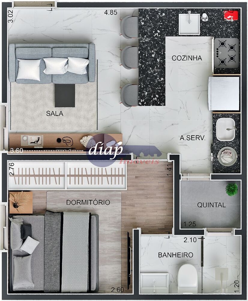 Apartamento, 1 quarto, 24 m² - Foto 3