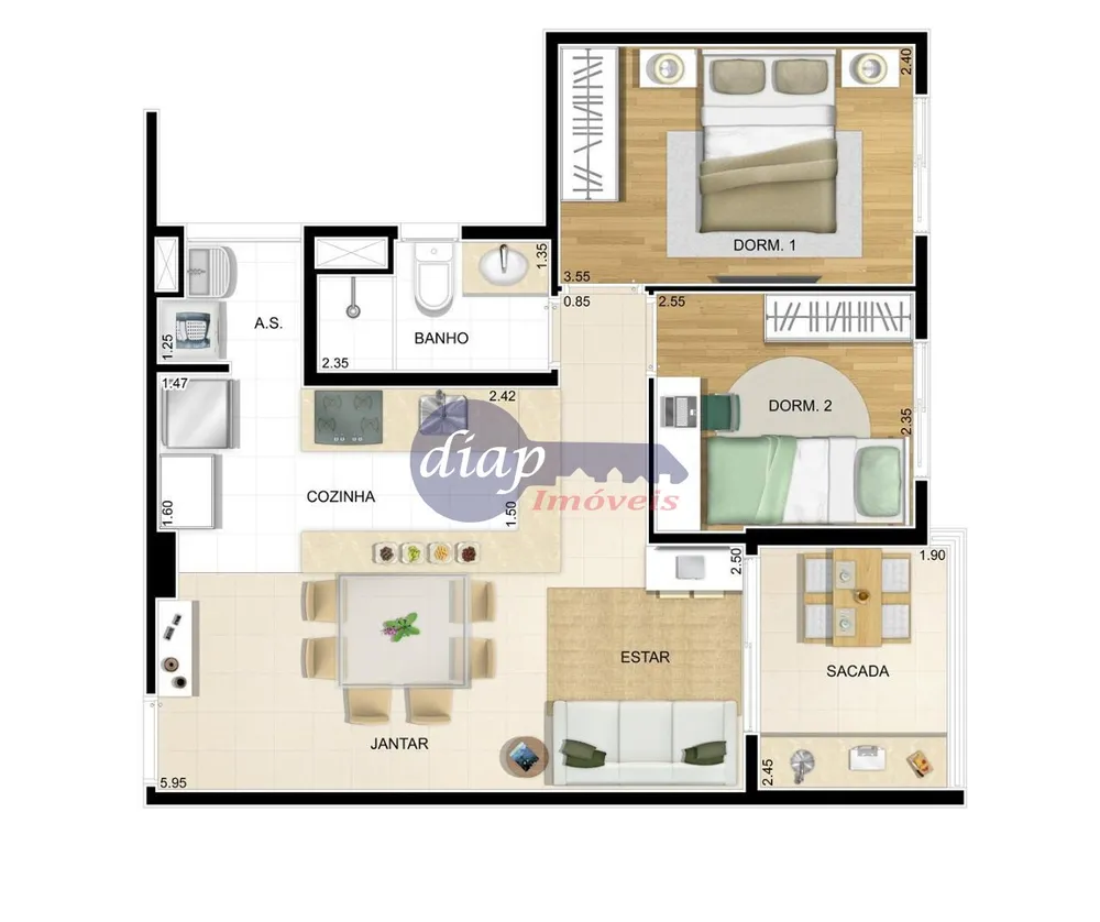 Apartamento, 2 quartos, 56 m² - Foto 16