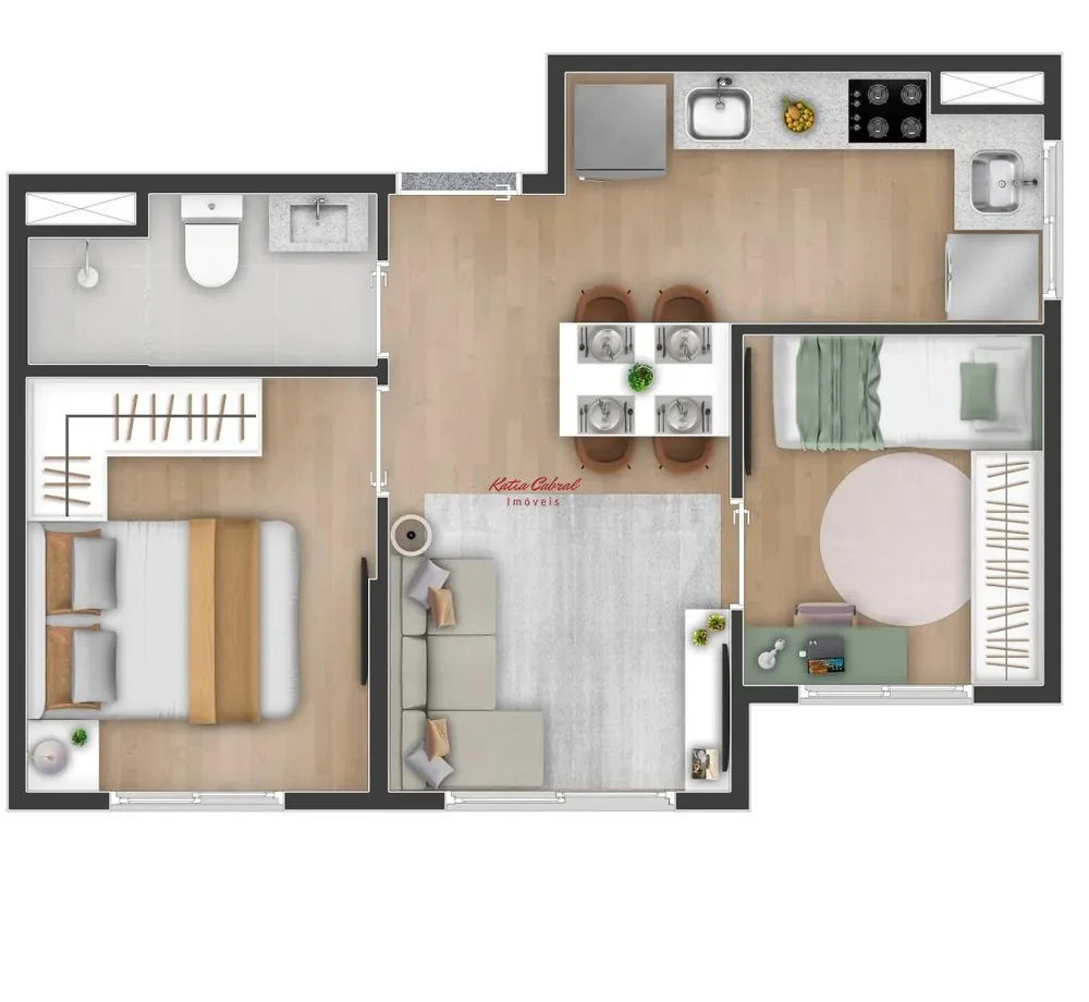 Apartamento, 2 quartos, 34 m² - Foto 3