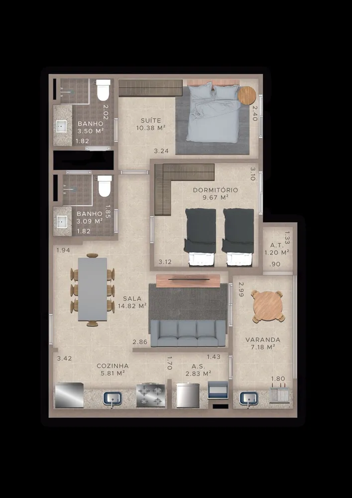Apartamento, 2 quartos, 81 m² - Foto 12