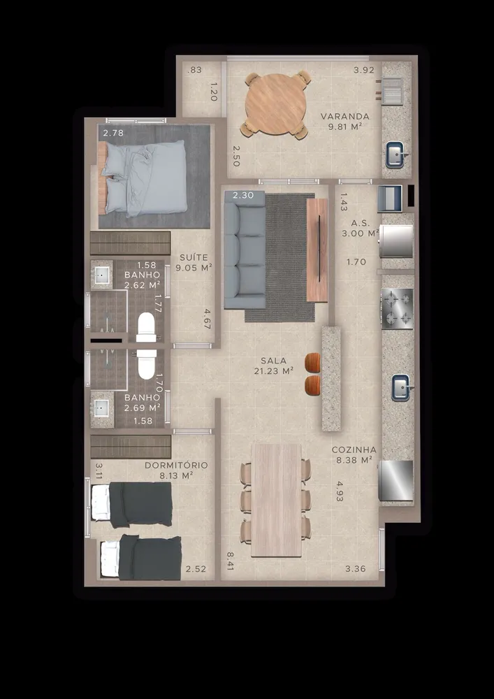Apartamento, 2 quartos, 81 m² - Foto 7