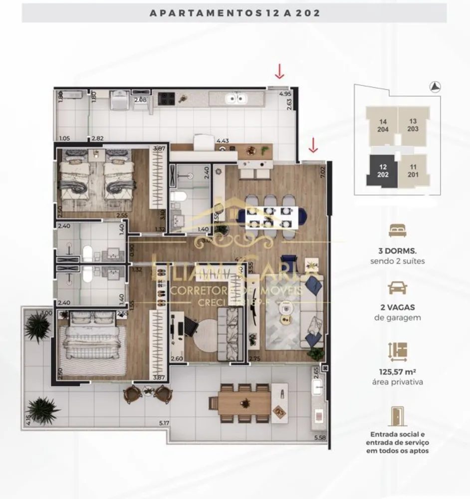 Apartamento, 3 quartos, 125 m² - Foto 2