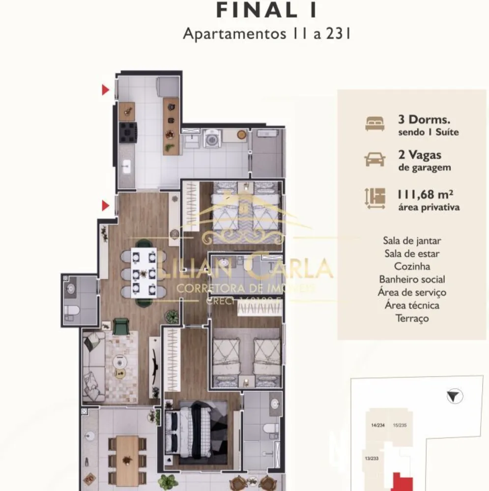 Apartamento, 3 quartos, 111 m² - Foto 2