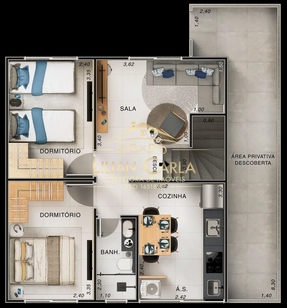 Casa de Condomínio, 2 quartos - Foto 12