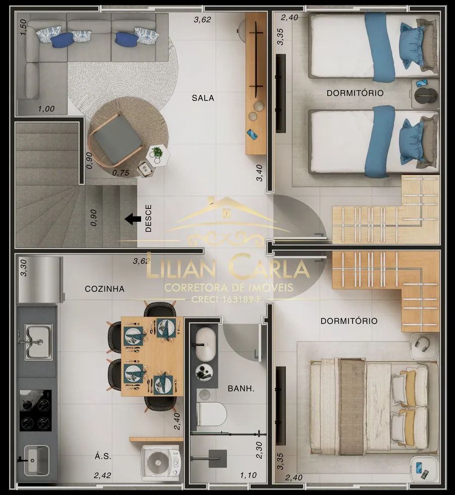 Casa de Condomínio, 2 quartos - Foto 1