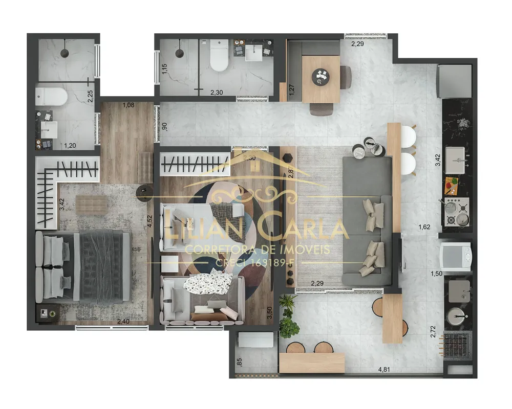 Apartamento, 2 quartos, 63 m² - Foto 2