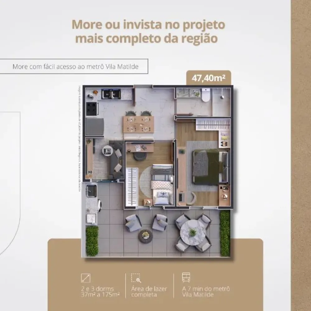 Apartamento, 2 quartos, 46 m² - Foto 3