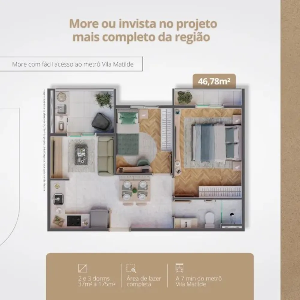 Apartamento, 2 quartos, 46 m² - Foto 2
