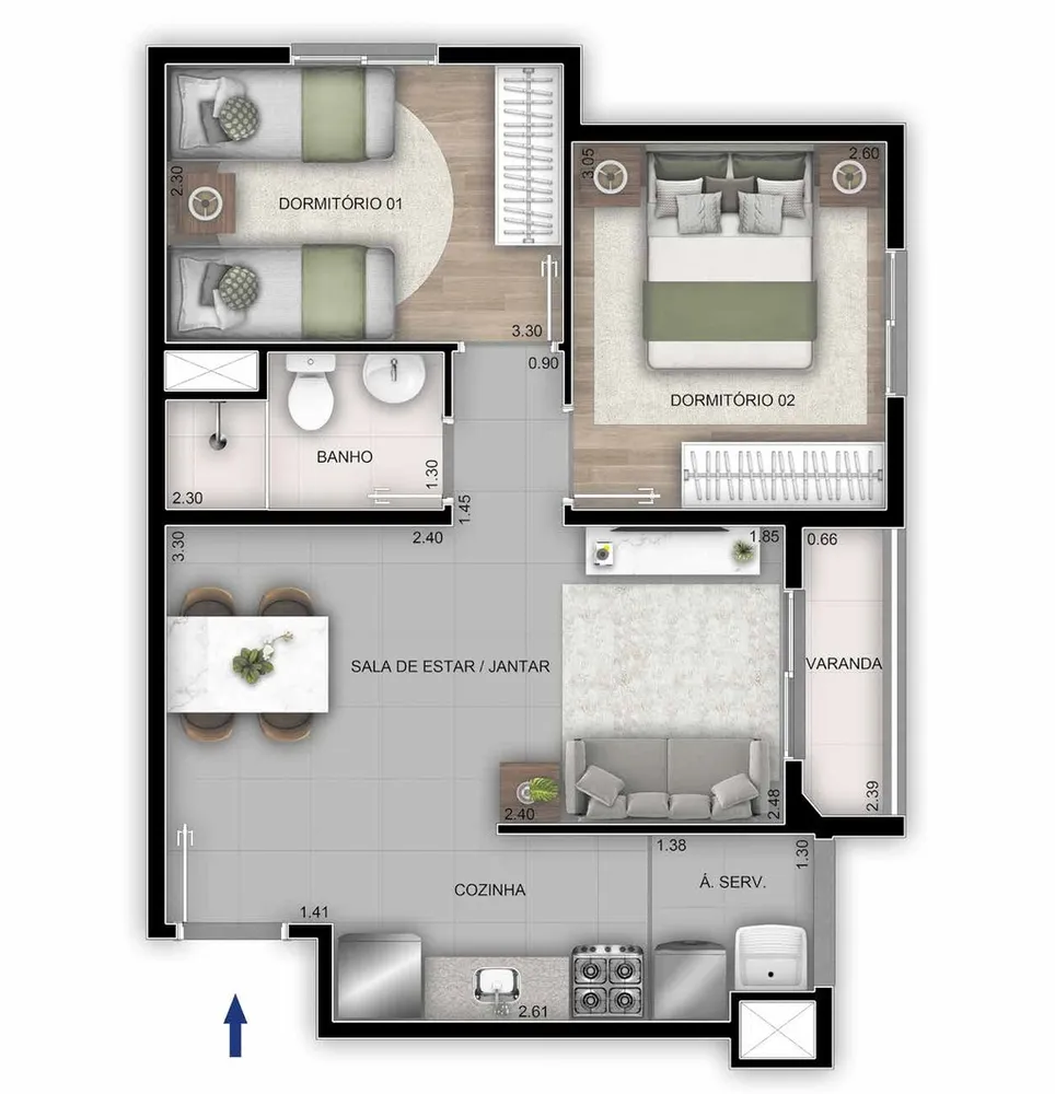 Apartamento, 2 quartos, 51 m² - Foto 17