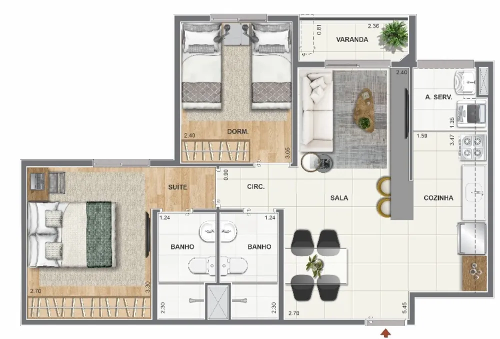Apartamento, 2 quartos, 47 m² - Foto 24