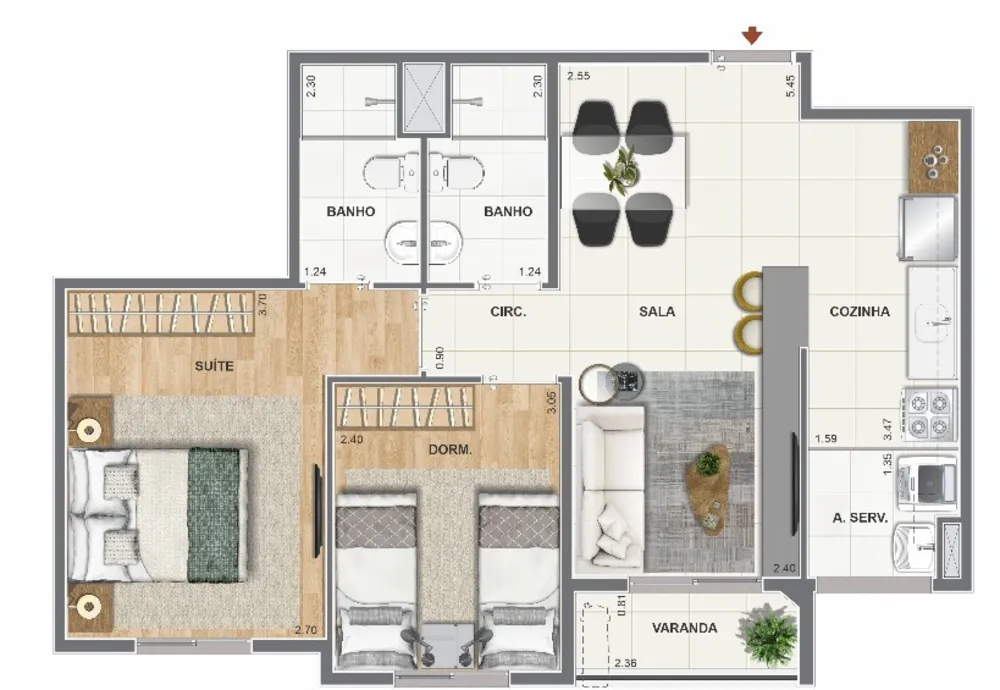 Apartamento, 2 quartos, 47 m² - Foto 25