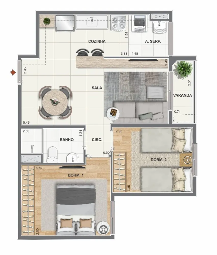 Apartamento, 2 quartos, 47 m² - Foto 22