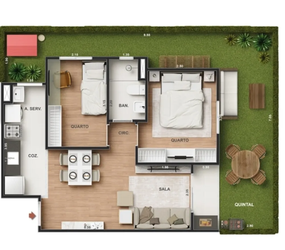 Apartamento, 2 quartos, 42 m² - Foto 23
