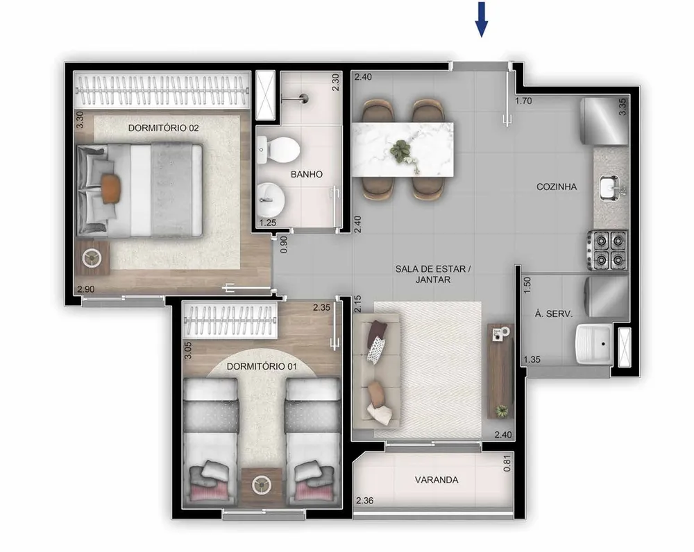 Apartamento, 3 quartos, 60 m² - Foto 18
