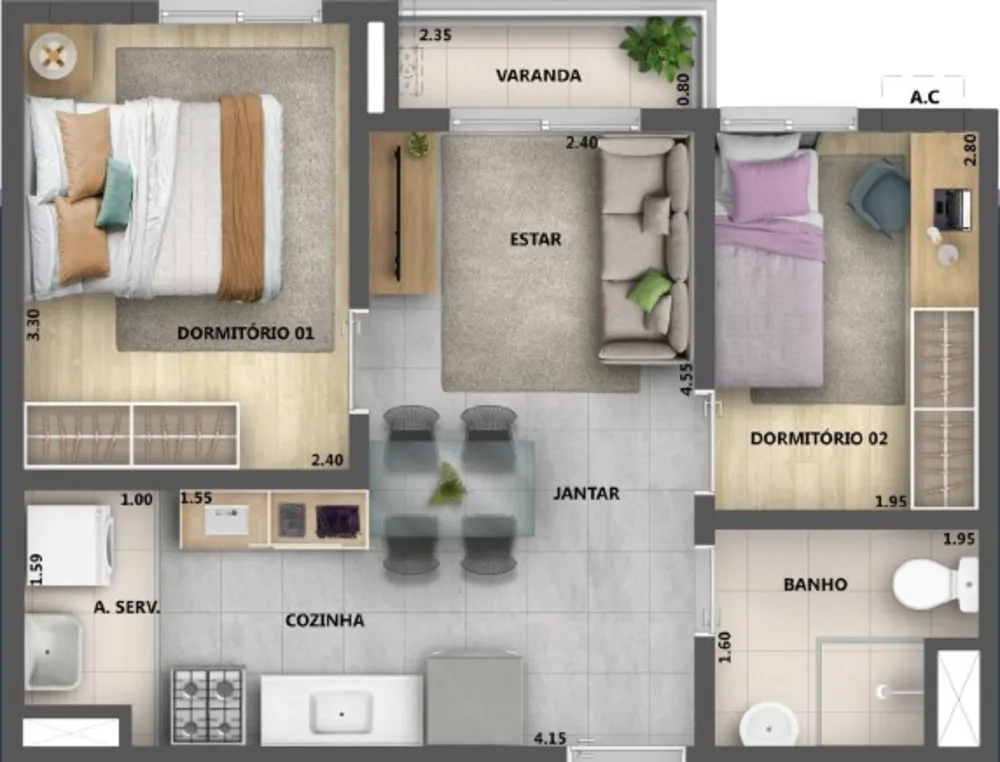 Apartamento, 2 quartos, 58 m² - Foto 15