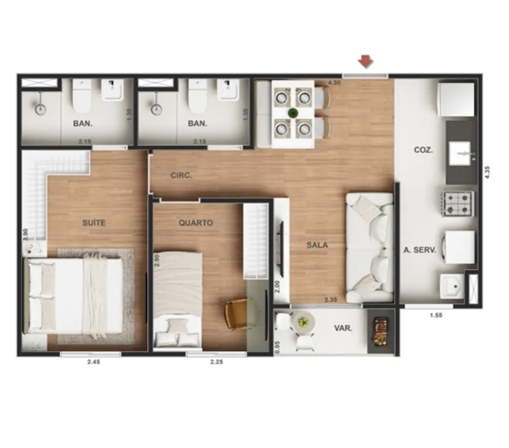 Apartamento, 2 quartos, 44 m² - Foto 18