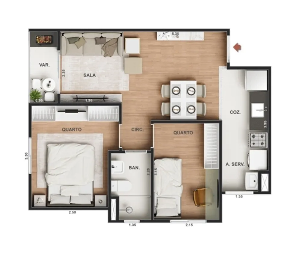 Apartamento, 2 quartos, 44 m² - Foto 16