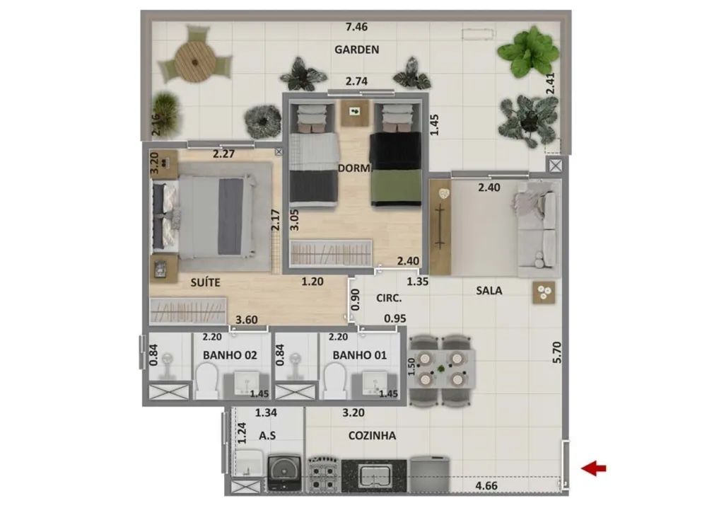 Apartamento, 2 quartos, 80 m² - Foto 7