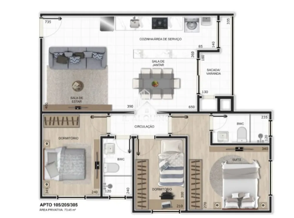 Apartamento, 3 quartos, 74 m² - Foto 2