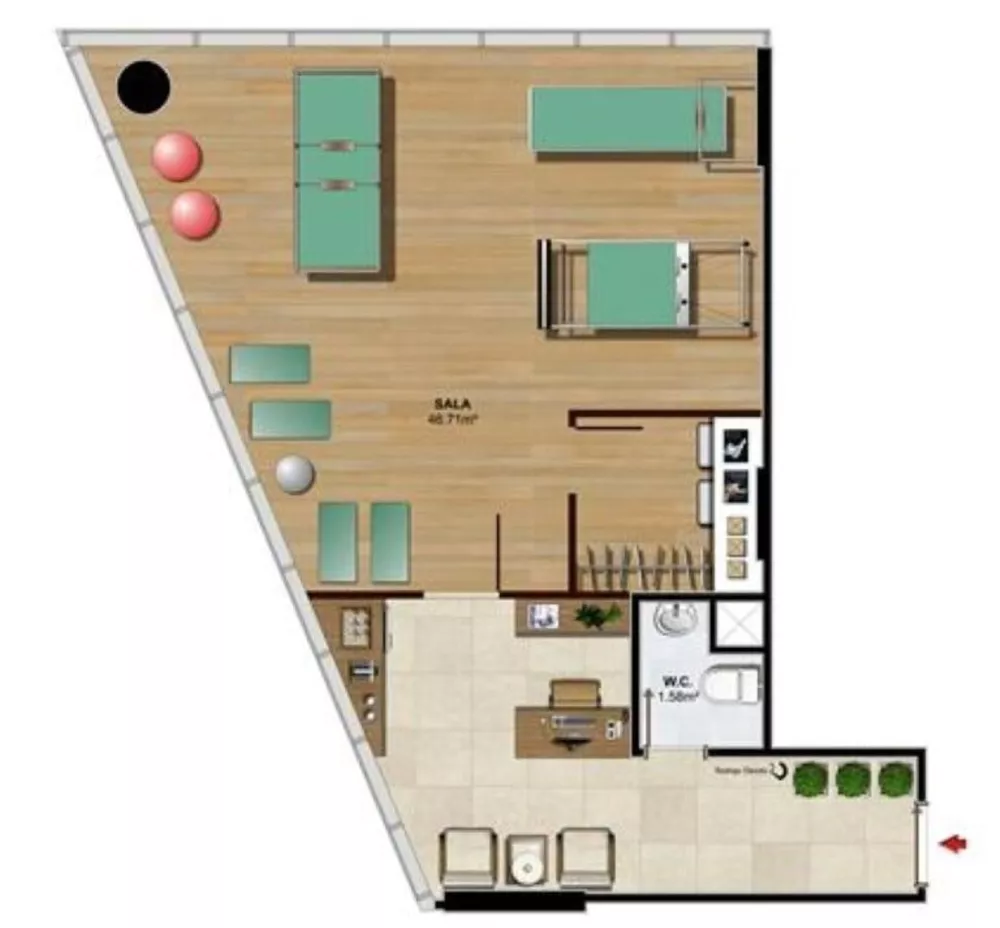 Sala-Conjunto, 53 m² - Foto 21