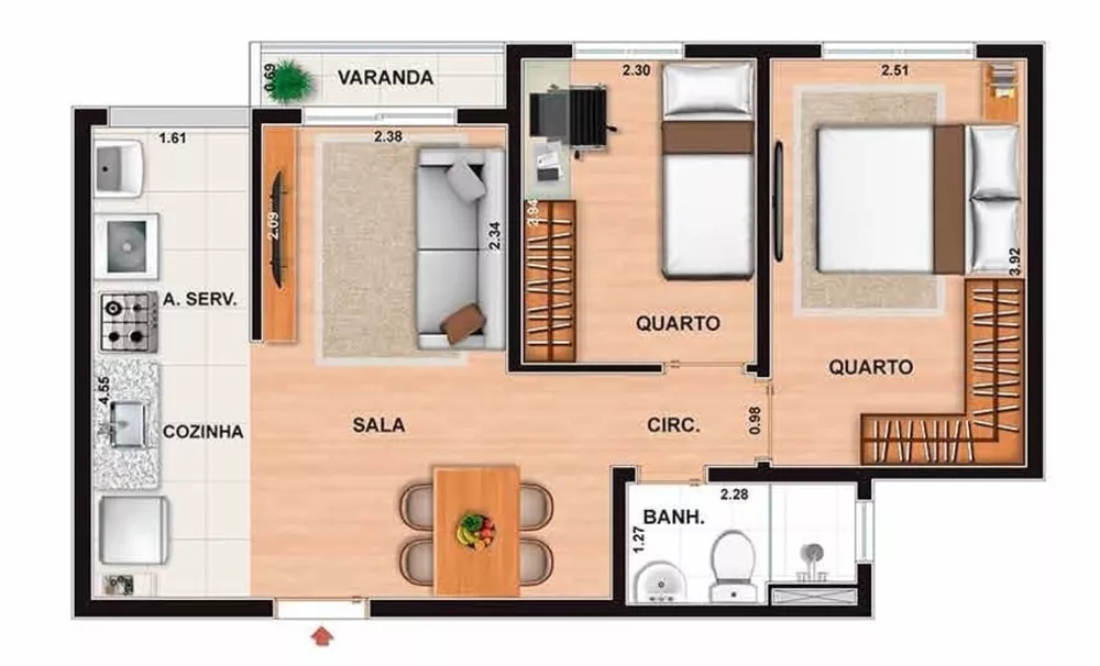 Apartamento, 2 quartos, 45 m² - Foto 23