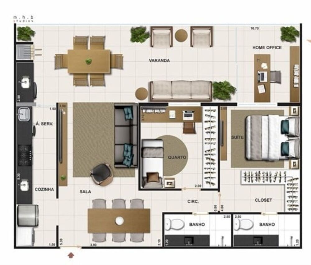 Apartamento à venda com 2 quartos, 105m² - Foto 9