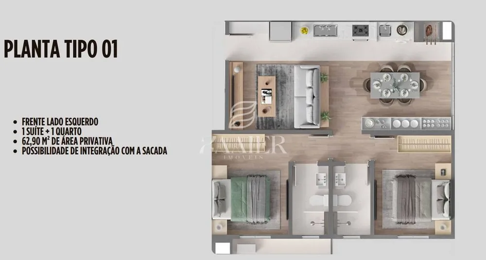 Apartamento, 2 quartos, 61 m² - Foto 2