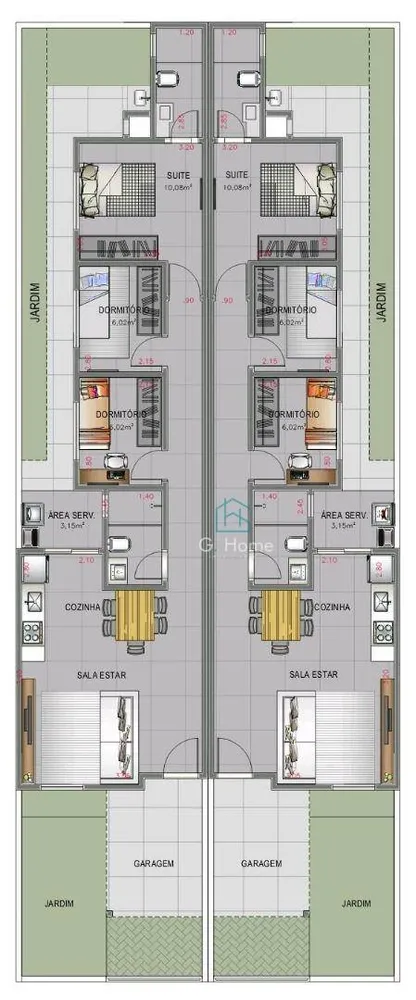 Casa, 3 quartos, 87 m² - Foto 2