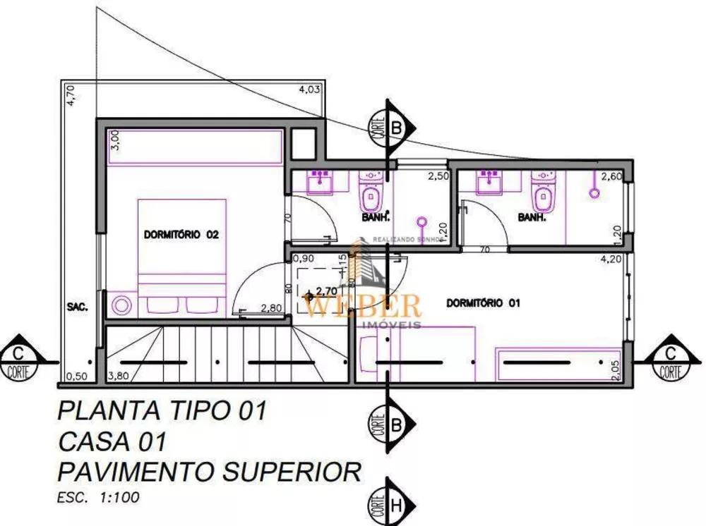 Sobrado, 2 quartos, 58 m² - Foto 3
