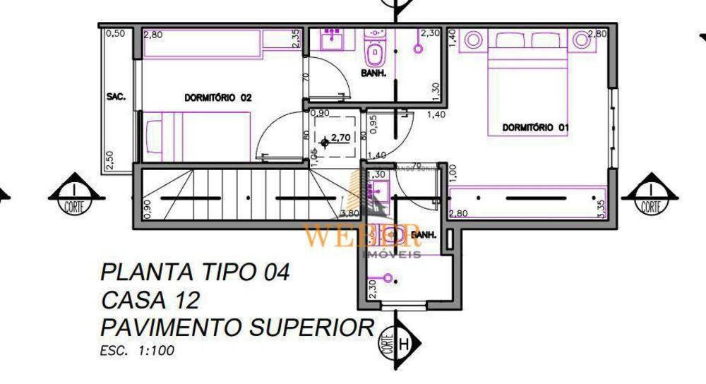 Sobrado, 2 quartos, 58 m² - Foto 11