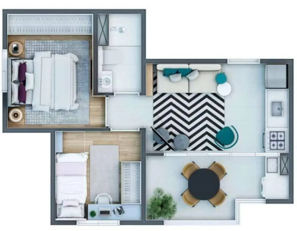 Apartamento, 2 quartos, 39 m² - Foto 2