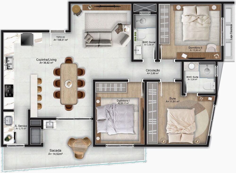 Apartamento, 2 quartos, 88 m² - Foto 12