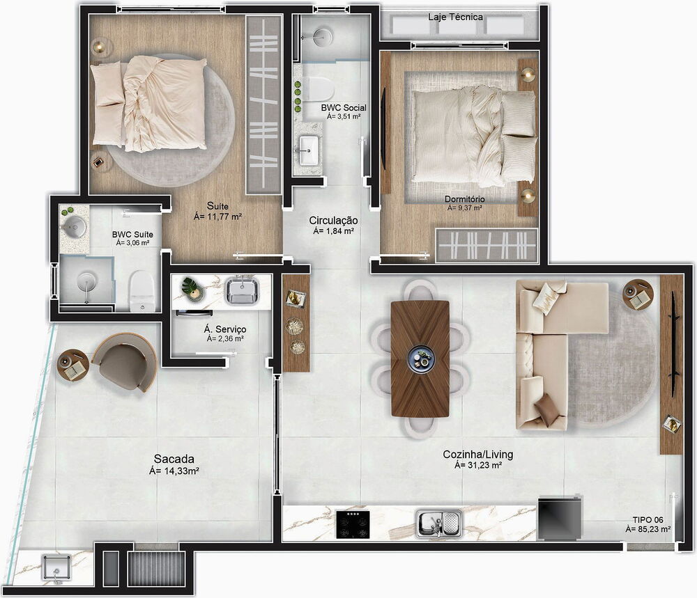 Apartamento, 2 quartos, 88 m² - Foto 9