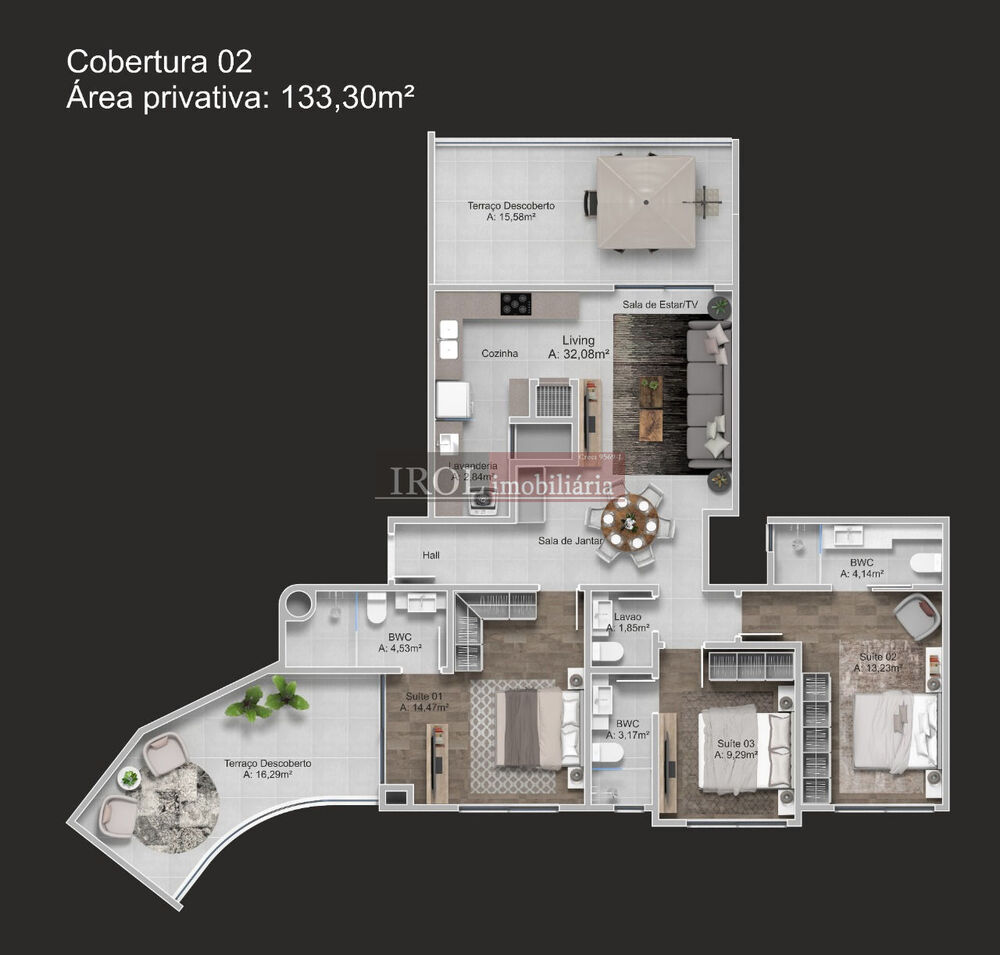 Apartamento, 3 quartos, 100 m² - Foto 2