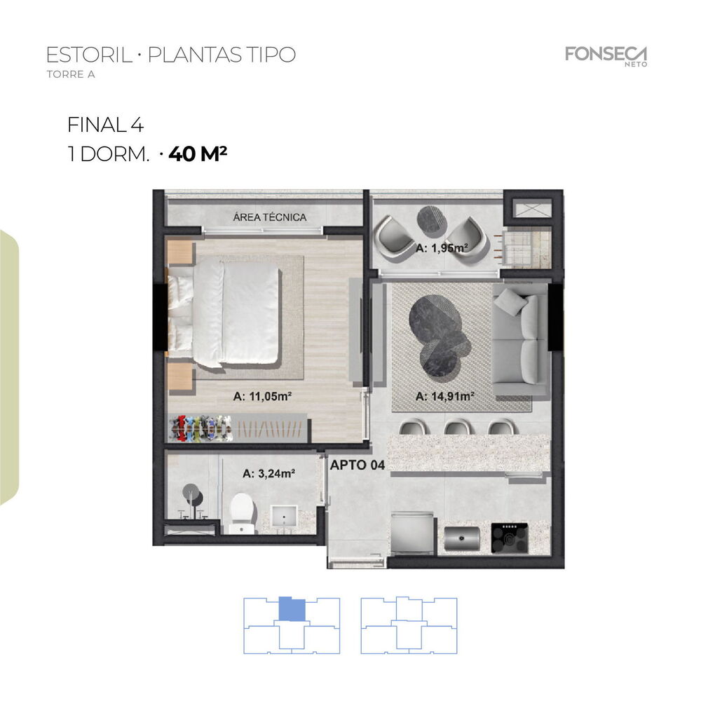 Apartamento, 1 quarto, 40 m² - Foto 41