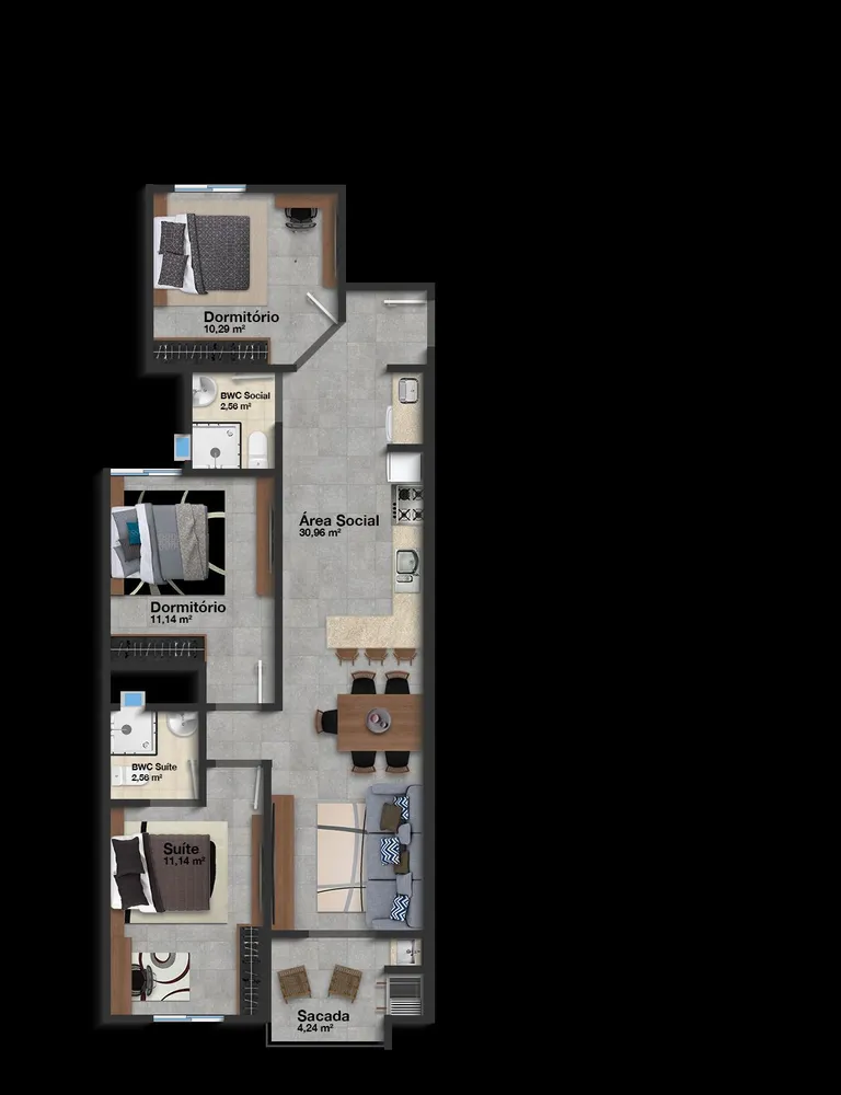 Apartamento, 3 quartos, 84 m² - Foto 3