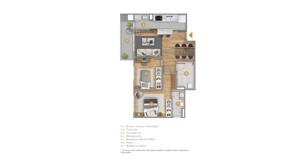 Apartamento, 2 quartos, 66 m² - Foto 2