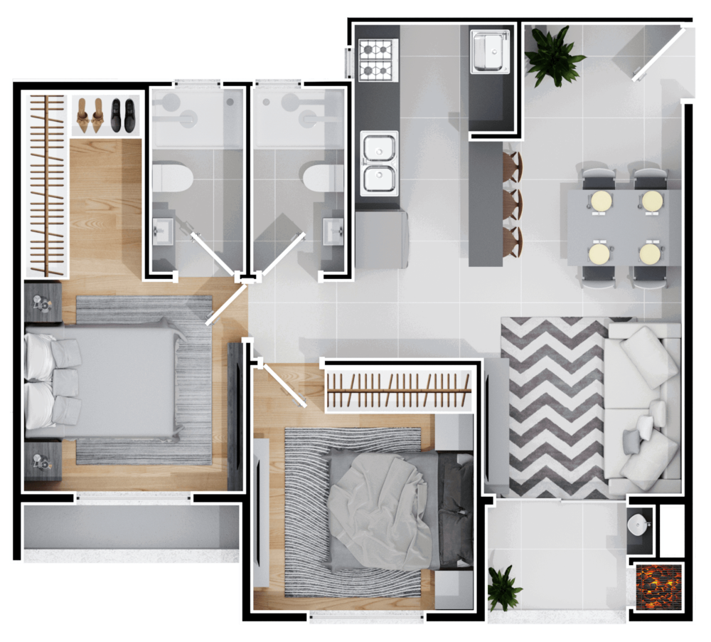 Apartamento, 2 quartos, 64 m² - Foto 41