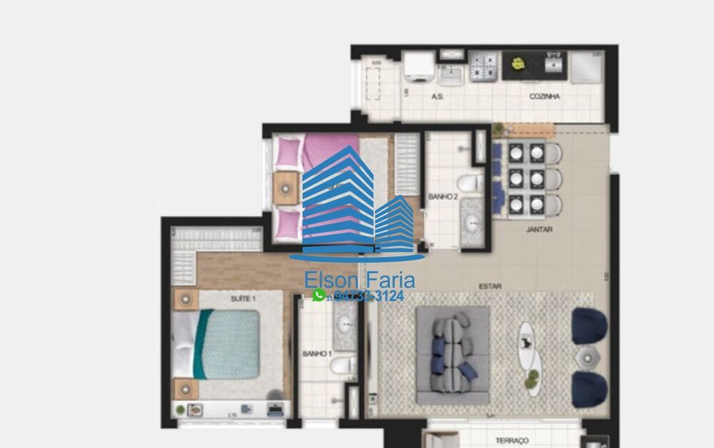 Apartamento, 2 quartos, 67 m² - Foto 2