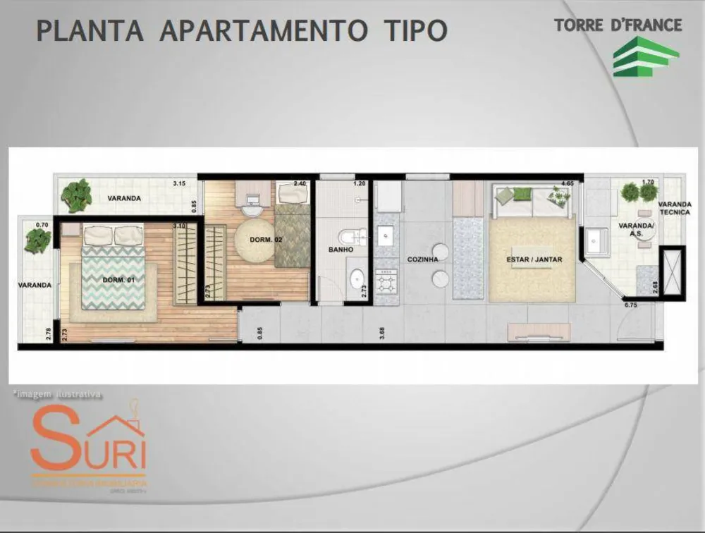 Apartamento, 2 quartos, 53 m² - Foto 3