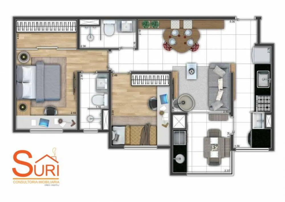 Apartamento, 2 quartos, 62 m² - Foto 4