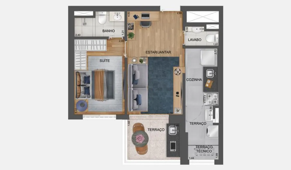 Kitnet-Studio, 28 m² - Foto 3